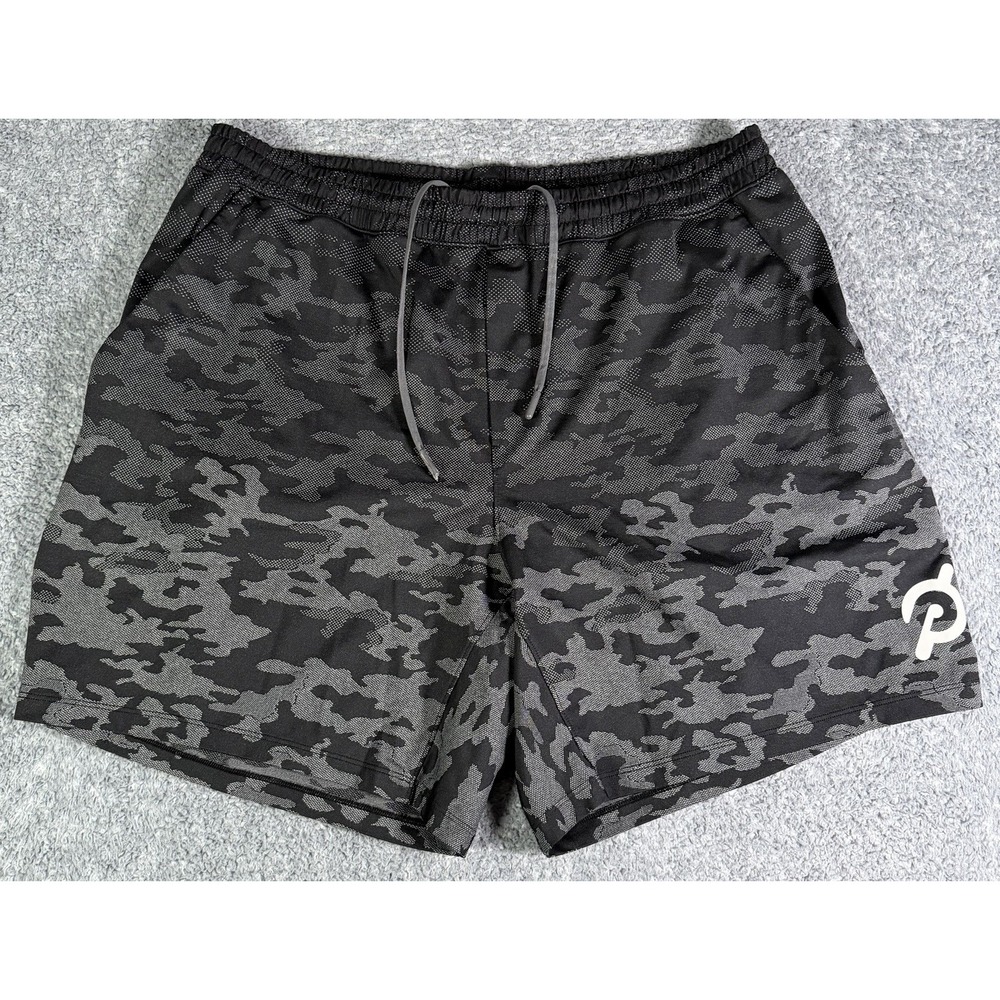 Lululemon Shorts Mens 2XL Gray Camo Peloton Pace Breaker Performance Gym 7"